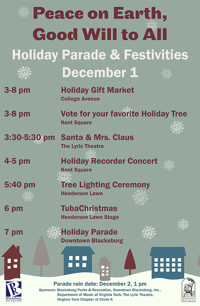 Poster describing all the events for Winter Lights Festival and parade on December 1, 2017