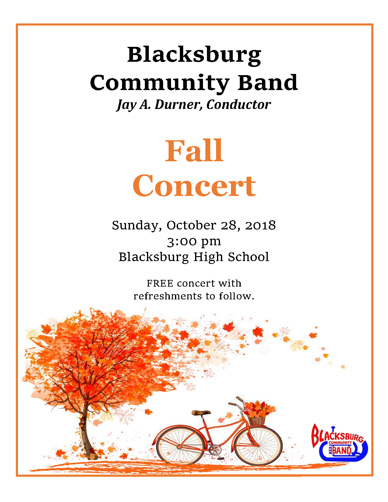 Blacksburg Community Band Fall Concert information