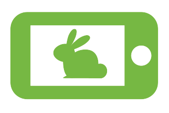 Smartphone with rabbit in picture icon