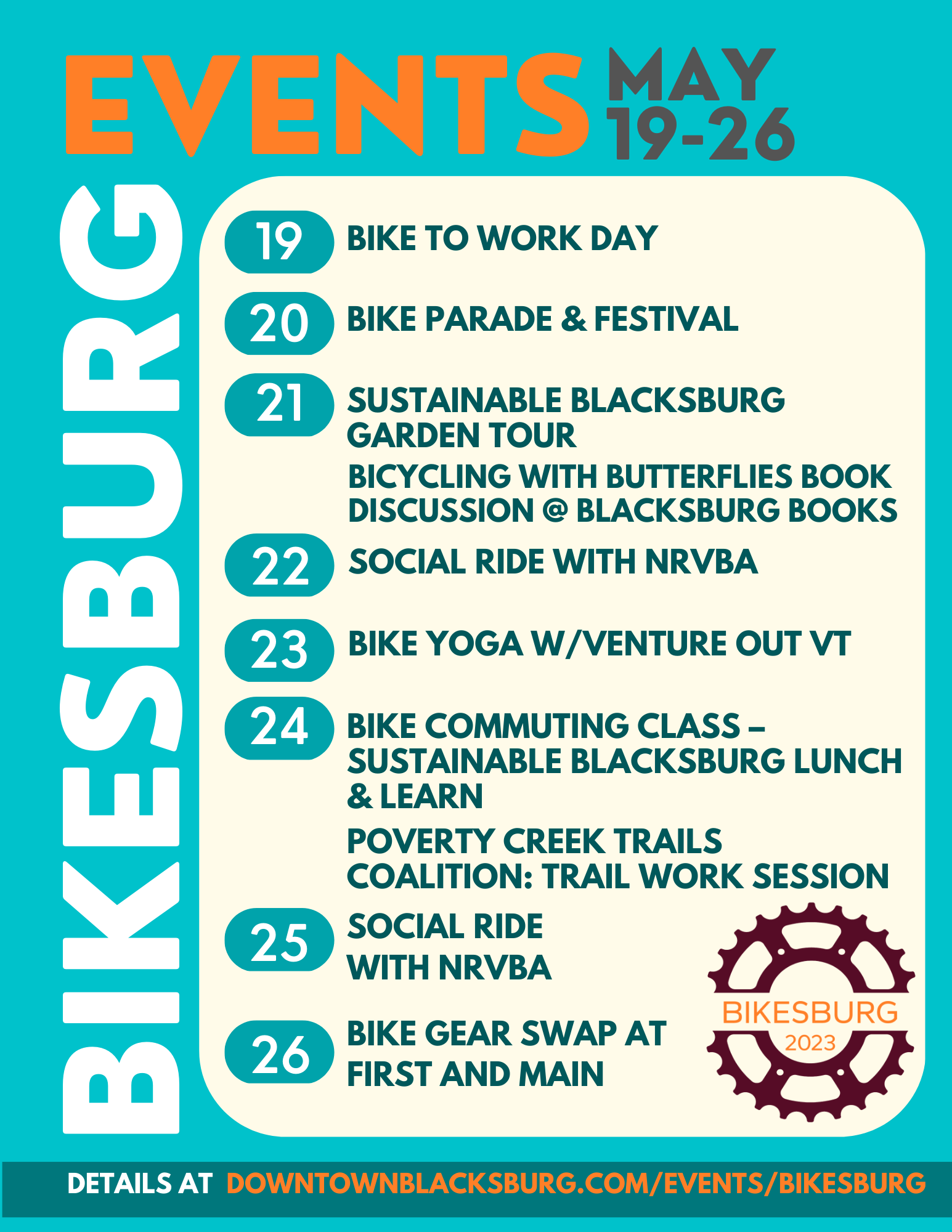 8.5 x 11 poster Bikesburg events