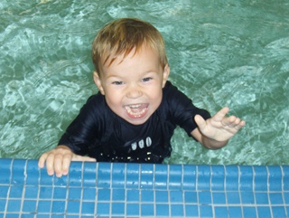 Swimmer smiling at the Blacksburg Aquatic Center